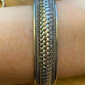 Vintage 925 sterling silver braided cuff bracelet